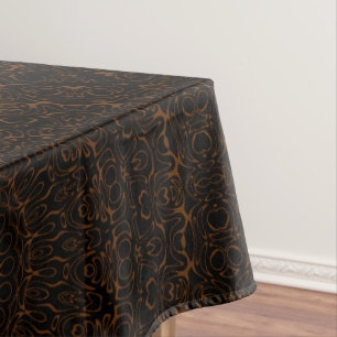 Nappe Mandala Brun Chocolat avec Symétrie Intriquée