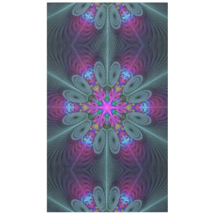 Nappe Mandala coloré art spirituel fractal avec rose