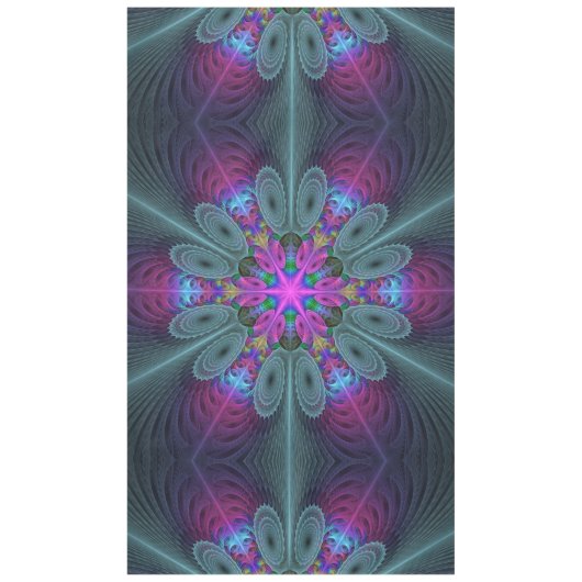 Nappe Mandala Colorful spiritual Fractal Art With Pink (Devant)