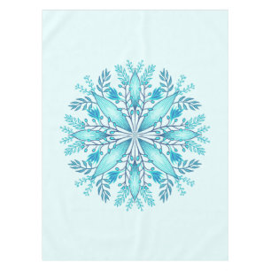 Nappe Mandala floral - Fléau de neige bleu turquoise Boh