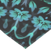 Nappe Mandala Floral Noir Sarcelle Foncé (Angle)