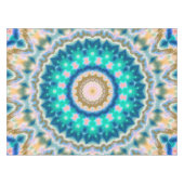 Nappe Mandala jaune turquoise (Devant (Horizontal))