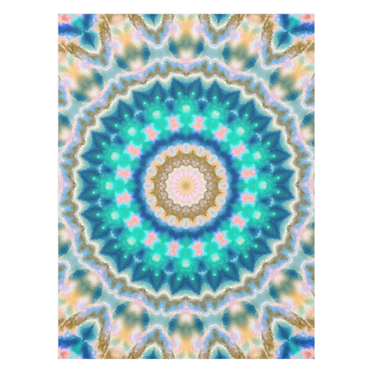 Nappe Mandala jaune turquoise (Devant)