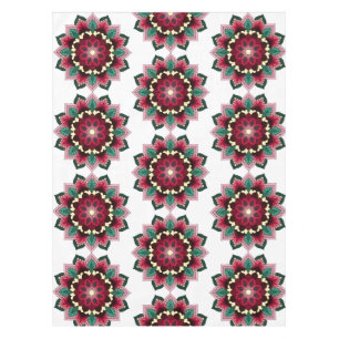Nappe Mandala Motif 02 en rose profond