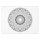 Nappe Mandala. Motif oriental noir et blanc rond (Devant (Horizontal))