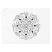 Nappe Mandala. Motif oriental noir et blanc rond (Devant (Horizontal))