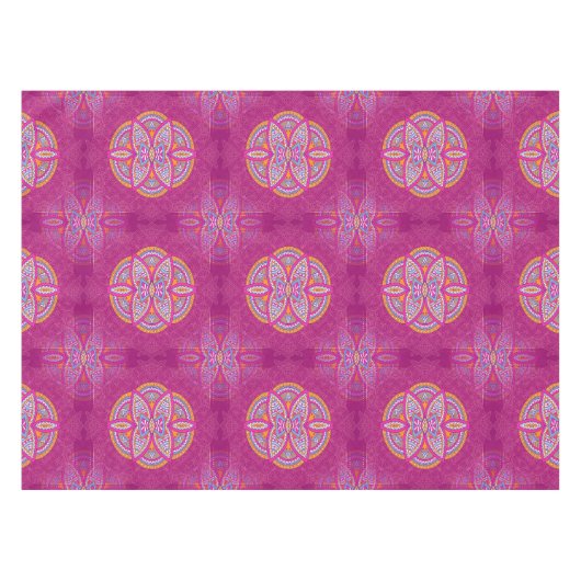 Nappe Mandalas en motifs de répétition rose mélangés (Devant (Horizontal))