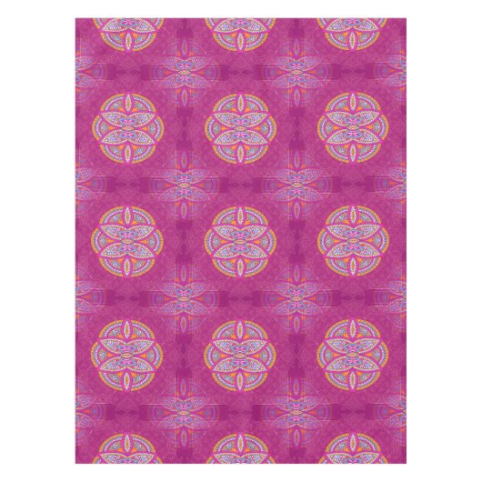 Nappe Mandalas en motifs de répétition rose mélangés (Devant)