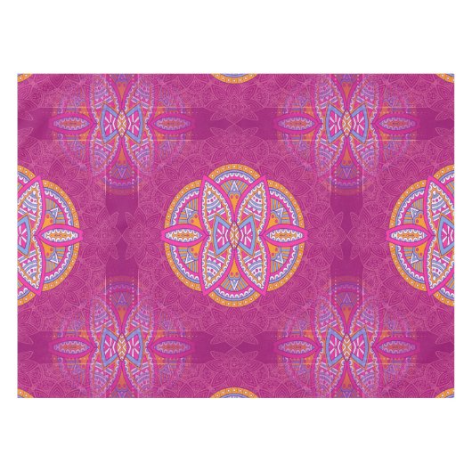Nappe Mandalas en motifs de répétition rose mélangés (Devant (Horizontal))