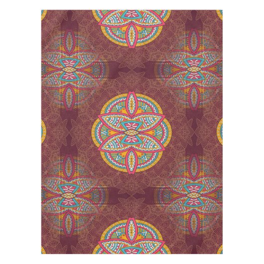 Nappe Mandalas en motifs mixtes Maroon (Devant)