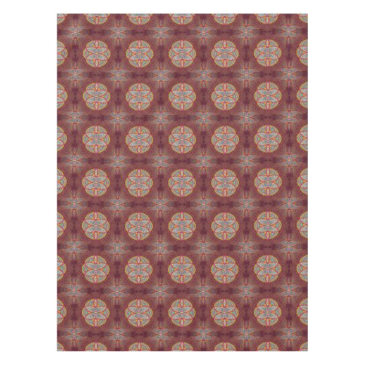 Nappe Mandalas en motifs mixtes Maroon (Devant)