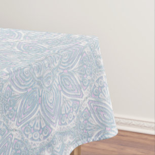 Nappe Mandalas vert clair, jaune et blanc