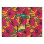 Nappe Mangeurs d'abeilles et pavots sur orange (Devant (Horizontal))