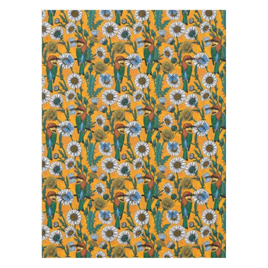 Nappe Mangeurs d'abeilles, papillons bleus et marguerite (Devant)