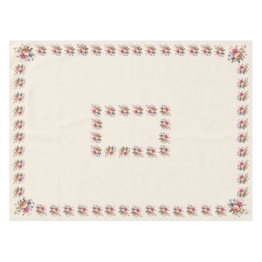 Nappe Mantel  Beige Flores para Celebrar (Devant (Horizontal))