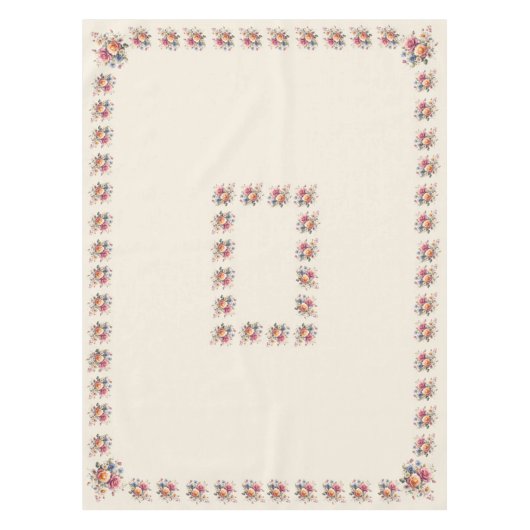 Nappe Mantel  Beige Flores para Celebrar (Devant)