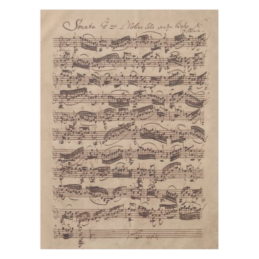 Nappe Manuscrit Bach Musique Feuille Antique (Devant)