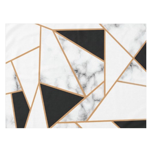 Nappe Marbre blanc géométrique en or (Devant (Horizontal))