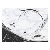 Nappe Marbre blanc, Graphique en fibre noire (Devant (Horizontal))