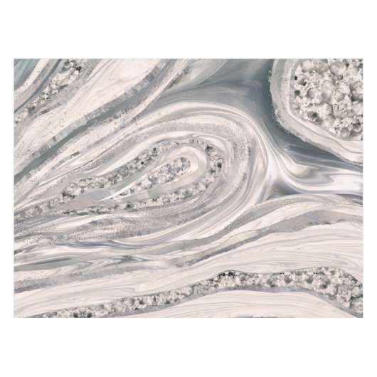 Nappe Marbre et cristal liquides gris - perle et argent (Devant (Horizontal))