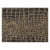 Nappe Marbre noir liquide Faux Crocodile et or (Devant (Horizontal))