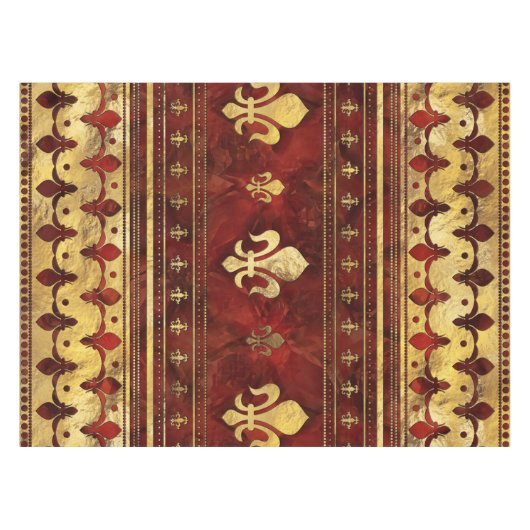 Nappe Marbre rouge et or Fleur de lis (Devant (Horizontal))