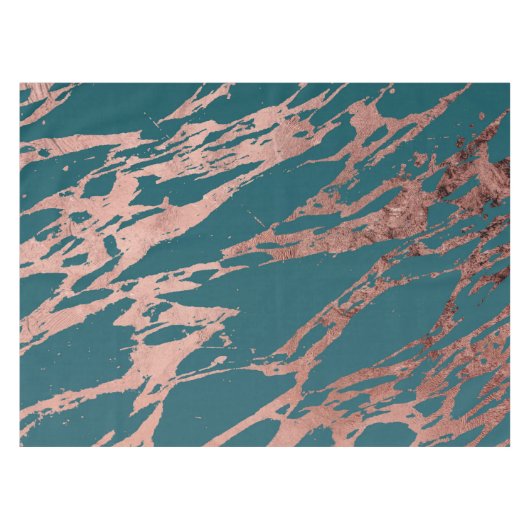 Nappe Marbre Turquoise Rose moderne (Devant (Horizontal))