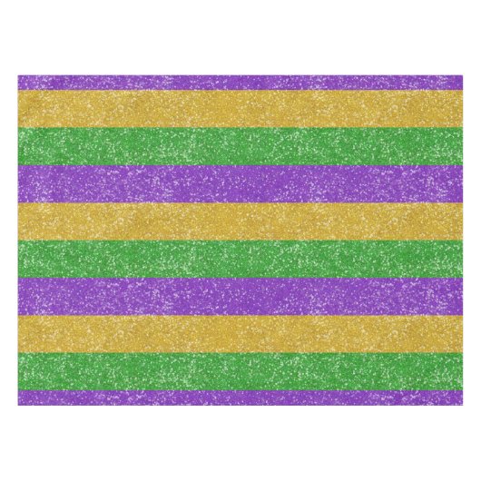 Nappe Mardi Gras Couleurs Parties scintillant Stripe Bli (Devant (Horizontal))
