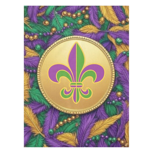 Nappe Mardi Gras Fleur de lis (Devant)