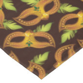 Nappe Mardi Gras Golden Mask Plumes vertes (Angle)
