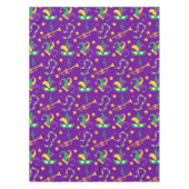 Nappe Mardi Gras perles Masque étoile vert doré violet (Devant)