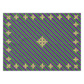 Nappe Mardi Gras Stripes & Fleur de Lys (Devant (Horizontal))