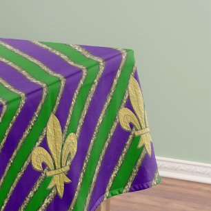 Nappe Mardi Gras Stripes & Fleur de Lys