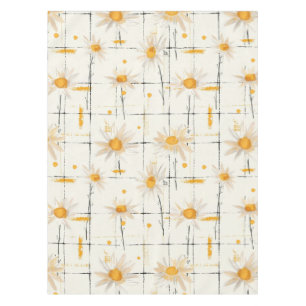 Nappe Marguerites blanches et jaunes - Arrière - plan ru