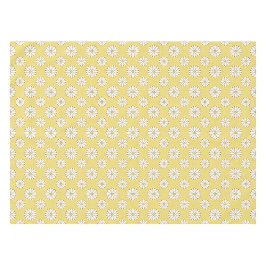Nappe Marguerites blanches sur jaune doré (Devant (Horizontal))