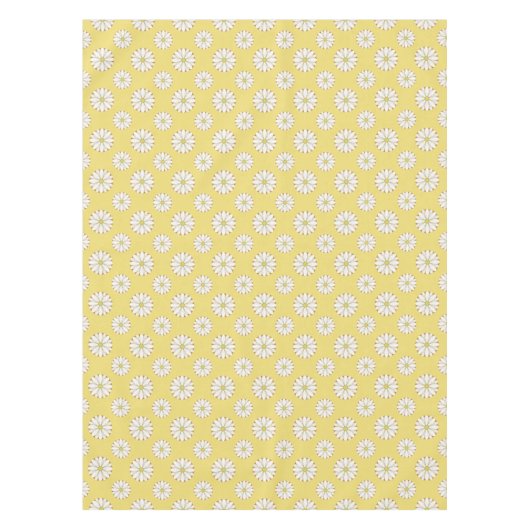 Nappe Marguerites blanches sur jaune doré (Devant)