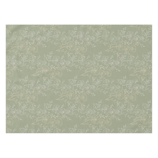 Nappe Marguerites rustiques sur Sage Green, luxe botaniq (Devant (Horizontal))