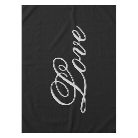 Nappe Mariage Amour Noir Gris Sophistiqué (Devant)