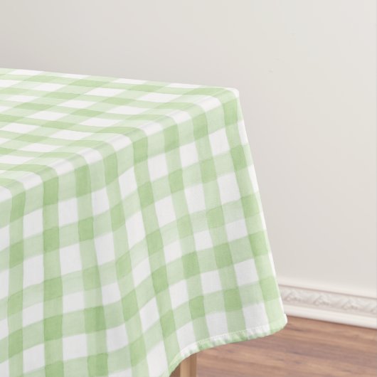 Nappe Mariage au gingham vert et blanc aquarelle (In Situ)