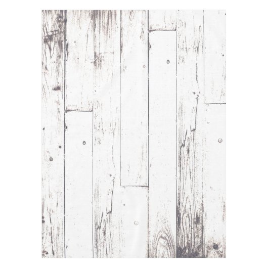Nappe Mariage campagnard chic en bois blanc rustique (Devant)