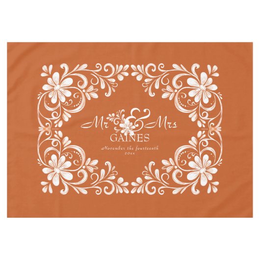 Nappe Mariage Chic Décontracté Orange Brûlé Romantique M (Devant (Horizontal))