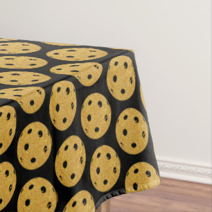 Nappe Mariage de fête de Pickleball Noir Or Enterrement 