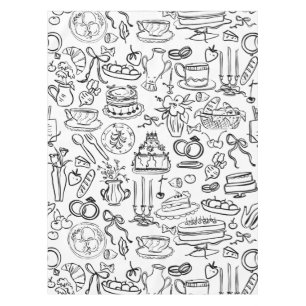 Nappe mariage dessiné à la main végan végétarien