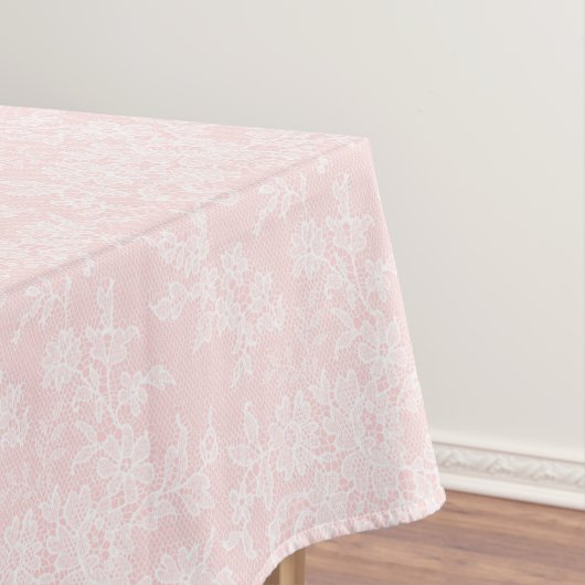 Nappe Mariage en dentelle rose et blanche Tissu de table (In Situ)