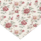 Nappe Mariage Floral Crème Rouge Assez Chic (Angle)