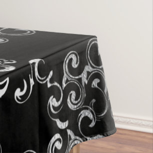 Nappe Mariage gothique argenté et noir