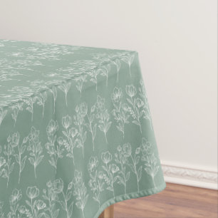 Nappe Mariage vert Floral Boho Sage vert