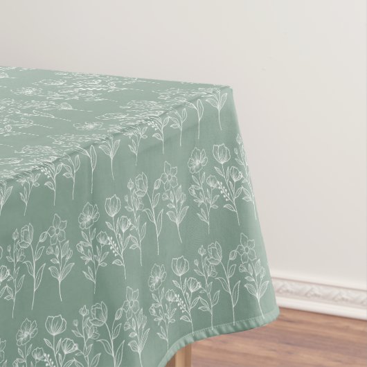 Nappe Mariage vert Floral Boho Sage vert (In Situ)