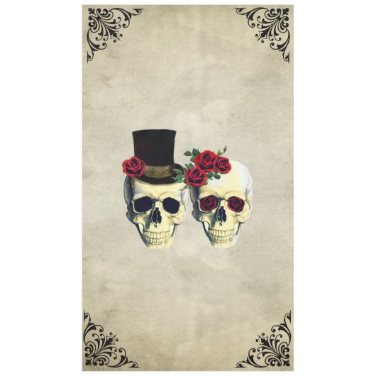 Nappe Mariée & Groom Skull Goth Rustic Mariage (Devant)