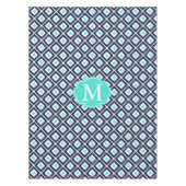 Nappe Marine Bleue, Turquoise, Diamant Blanc Ikat (Devant)